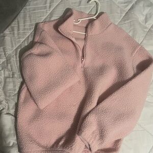 Pink Fleece Quarter-Zip Pullover